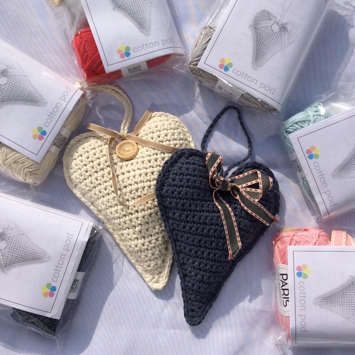Crochet Heart Granny Square Tote Bag matcha Latte 